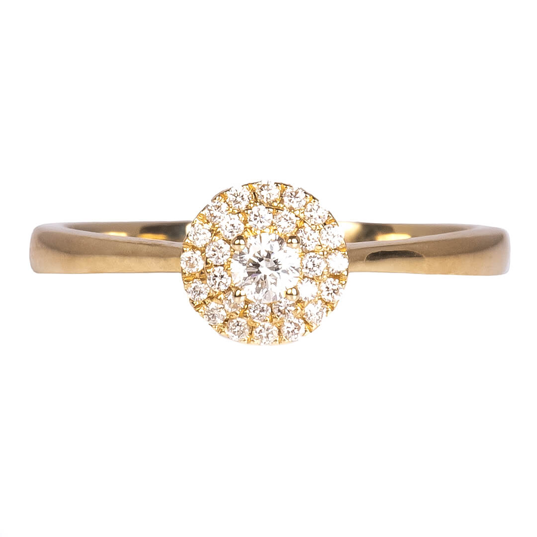 Anillo Roseta de Diamantes Naturales 0.20qts