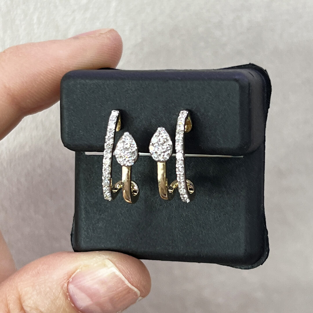 Aretes Diseño con Diamantes Labgrown 0.33qts