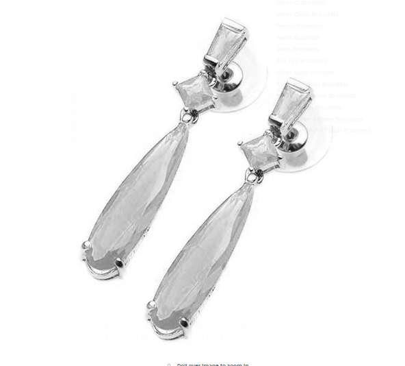 Aretes Largos de Circonia en Plata