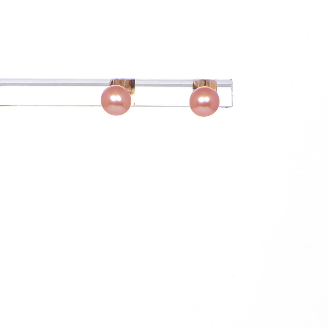 Aretes con Perlas Naturales Rosas