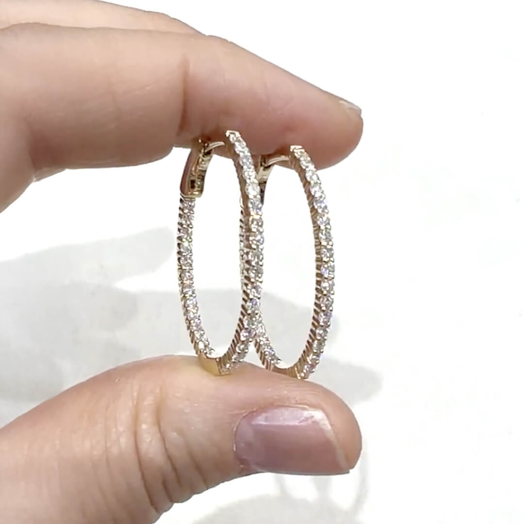 Arracadas Ovales con Diamantes Labgrown 1.10qts