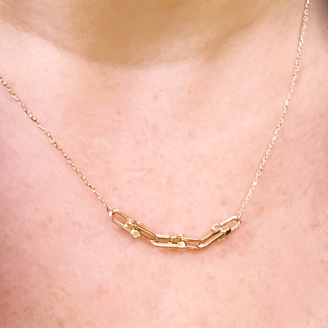 Cadena con Eslabones de Diseñador de Oro 14k