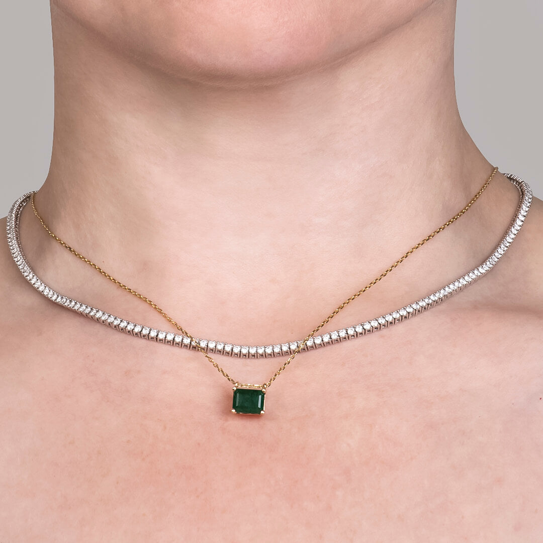 Collar con Esmeralda Natural 14k