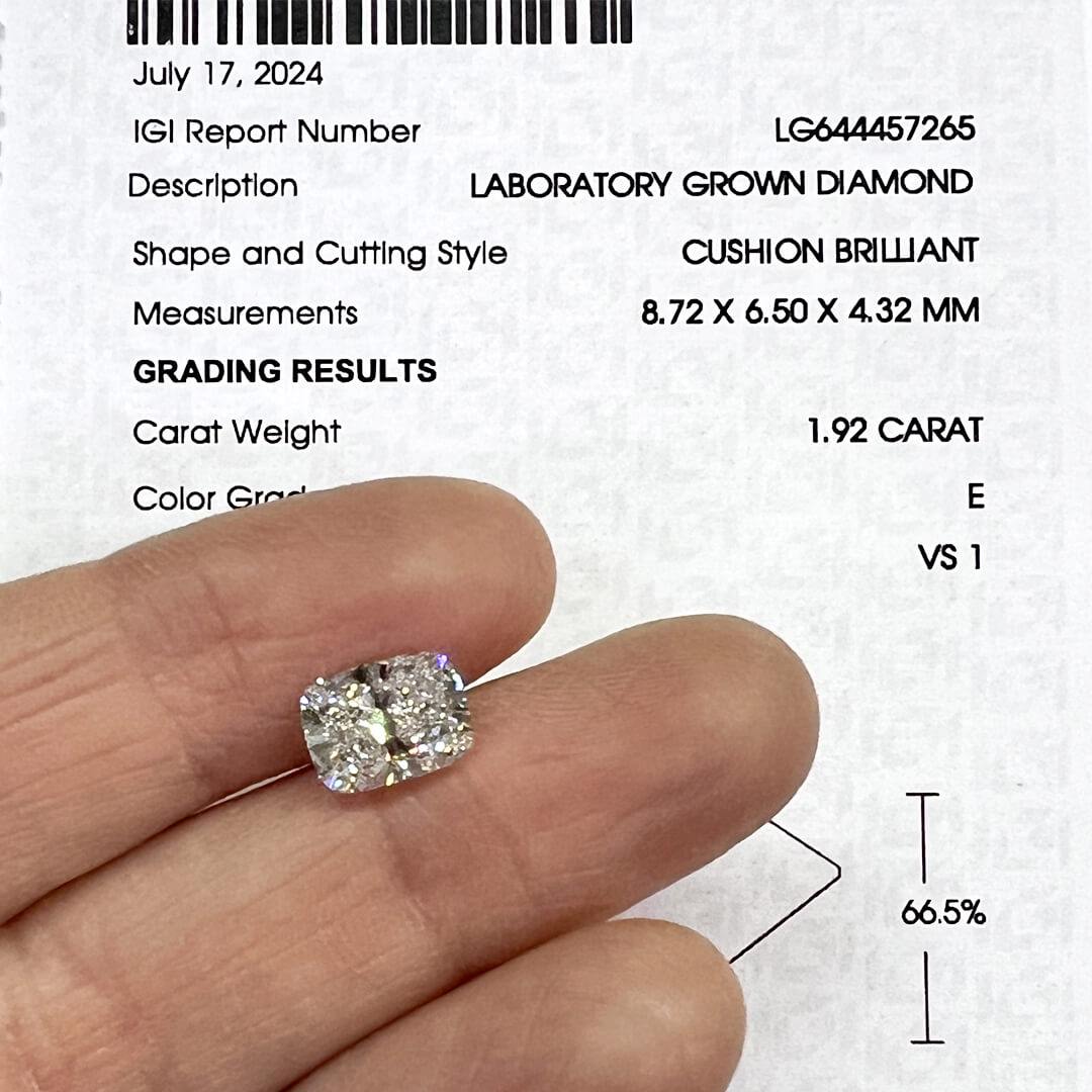 Diamante de Laboratorio Corte Cushion 1.92qts