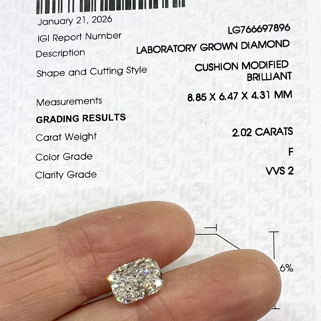 Diamante de Laboratorio Corte Cushion 2.02qts