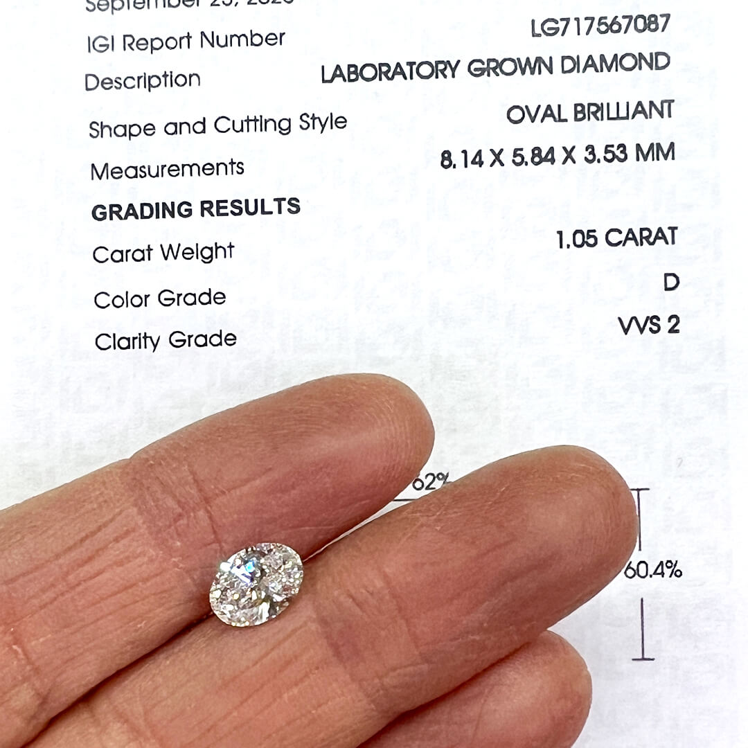 Diamante de Laboratorio Corte Oval 1.05qts