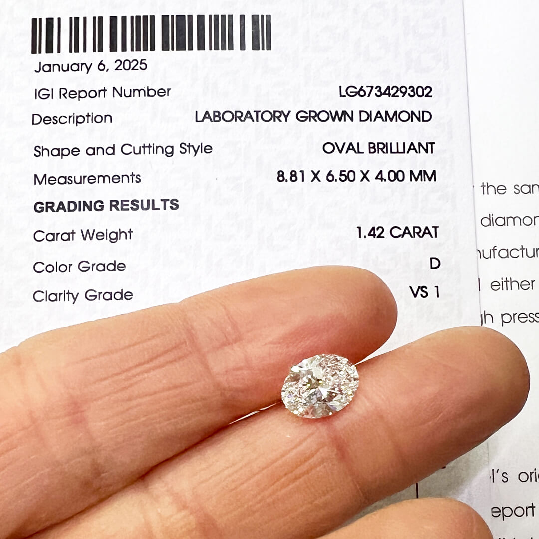 Diamante de Laboratorio Corte Oval 1.42qts