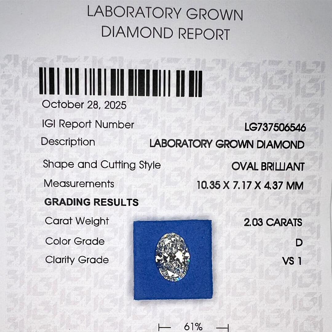 Diamante de Laboratorio Corte Oval 2.03qts