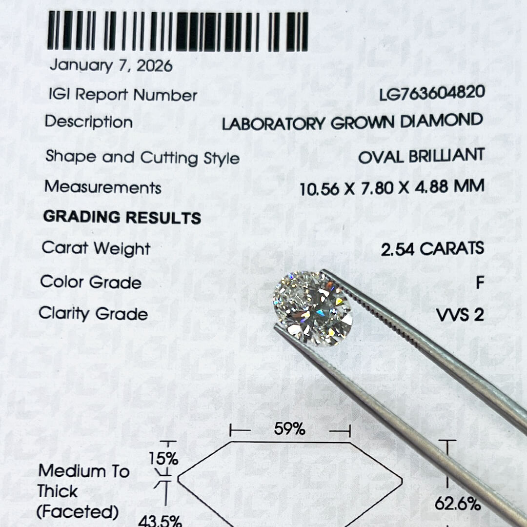 Diamante de Laboratorio Corte Oval 2.54qts