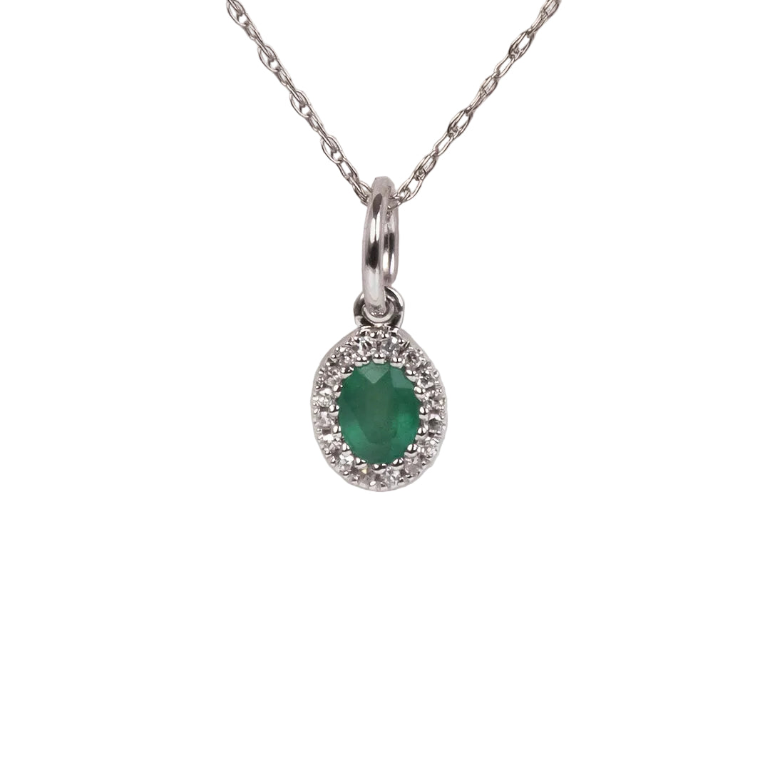Dije de Esmeralda Natural 0.15qts y Diamantes Naturales 0.03qts