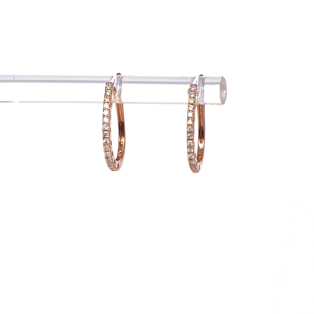 Hugies con Diamantes Naturales 0.15qts (Oro Rosa 18k)