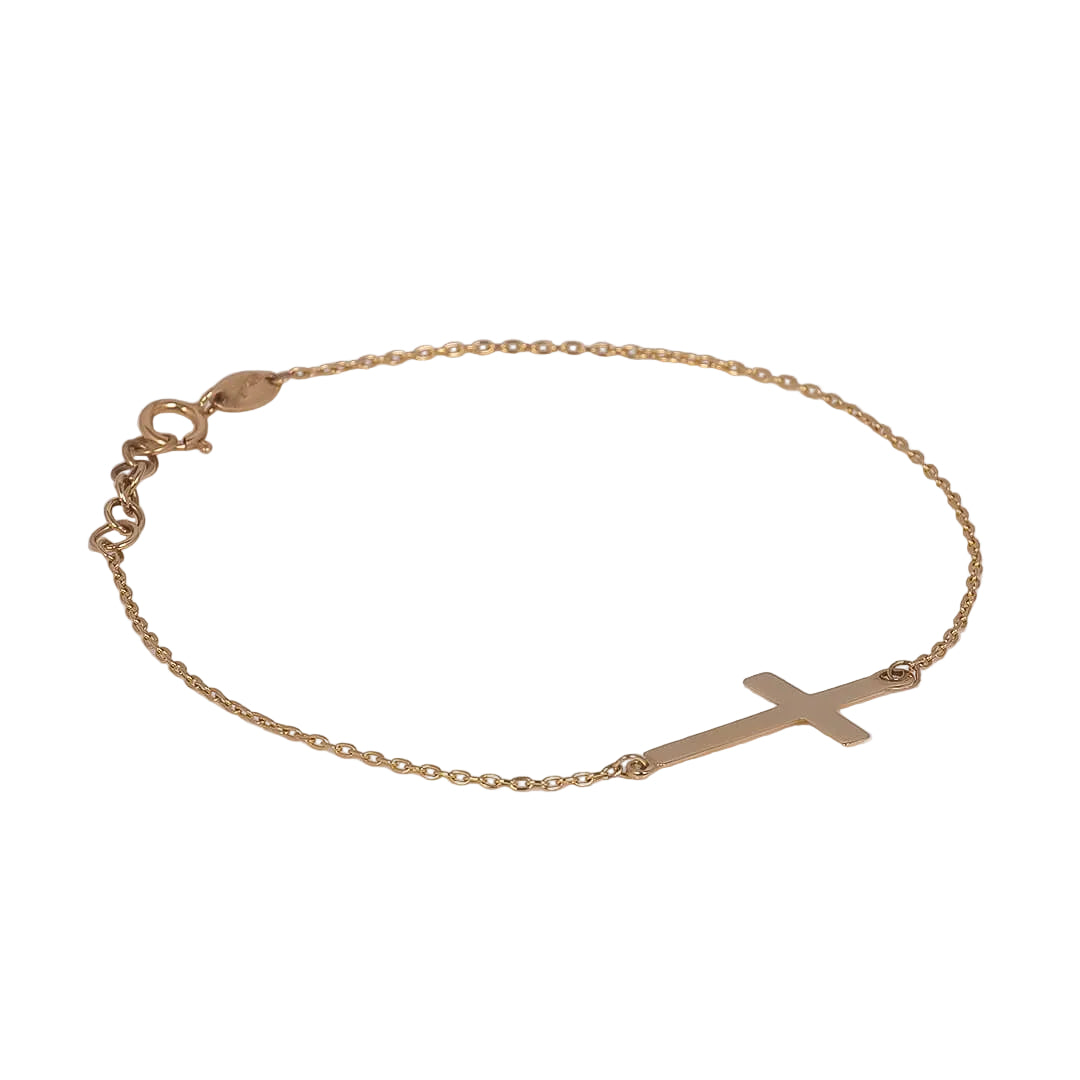 Pulsera con Cruz 14k