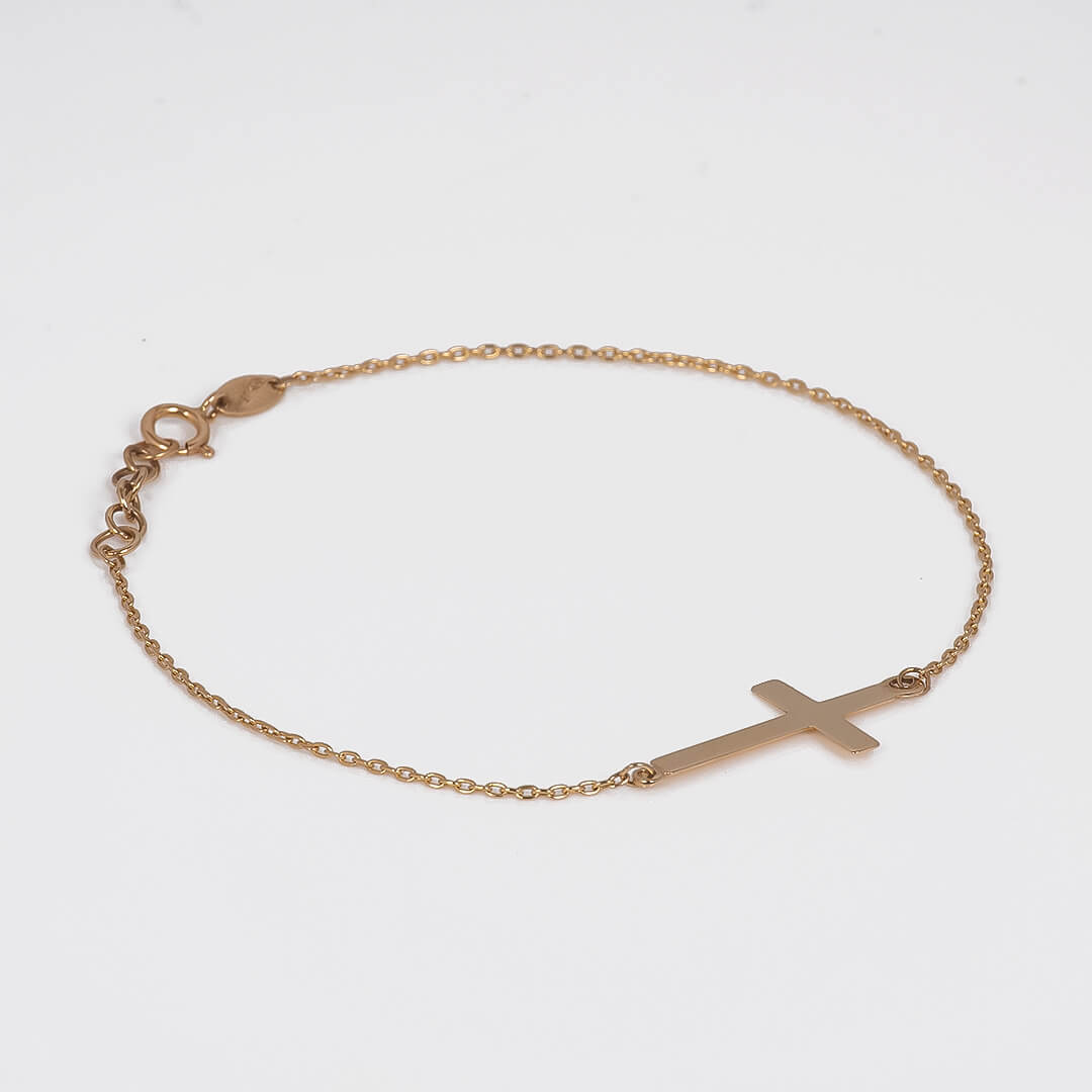 Pulsera con Cruz 14k