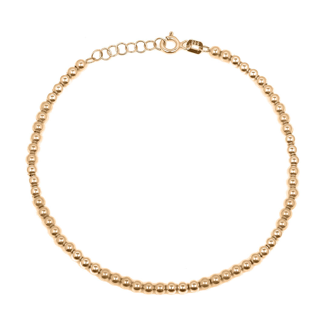 Pulsera de Bolitas Lisas 14k