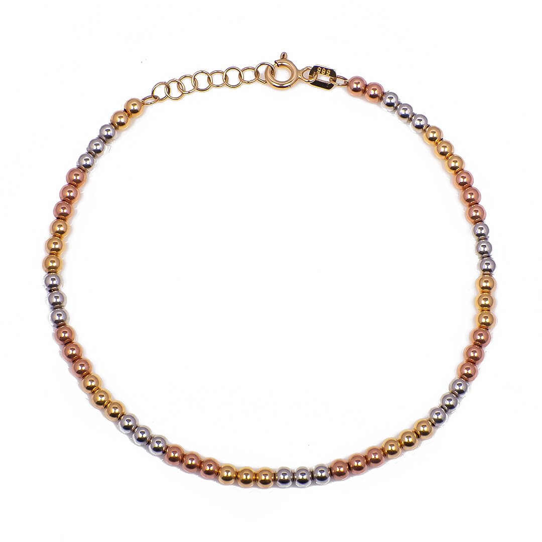 Pulsera de Bolitas Lisas 14k