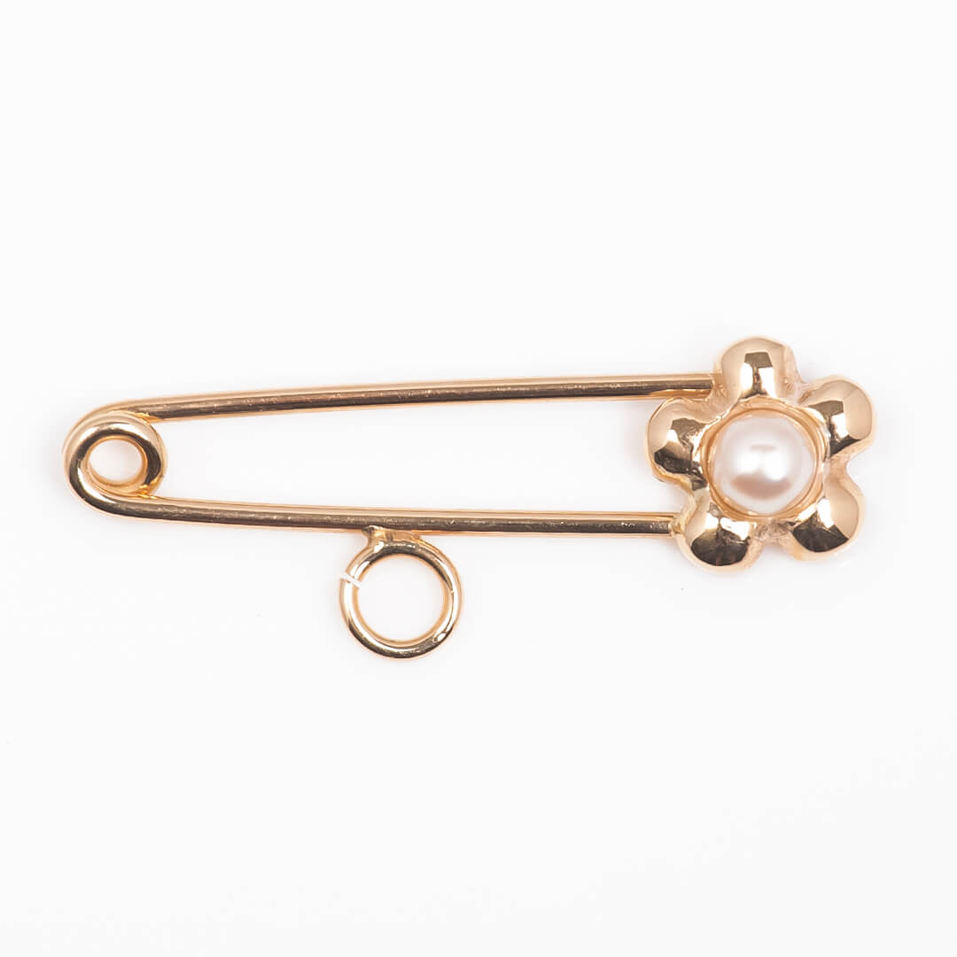 Seguro para Medalla con Flor con Perla