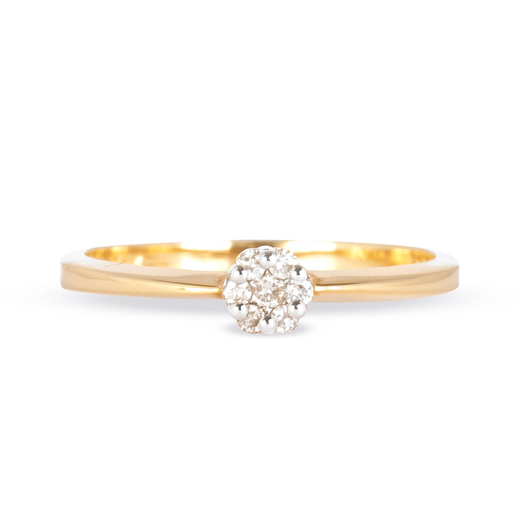 Anillo Cluster con Diamantes Natuarles 0.12qts