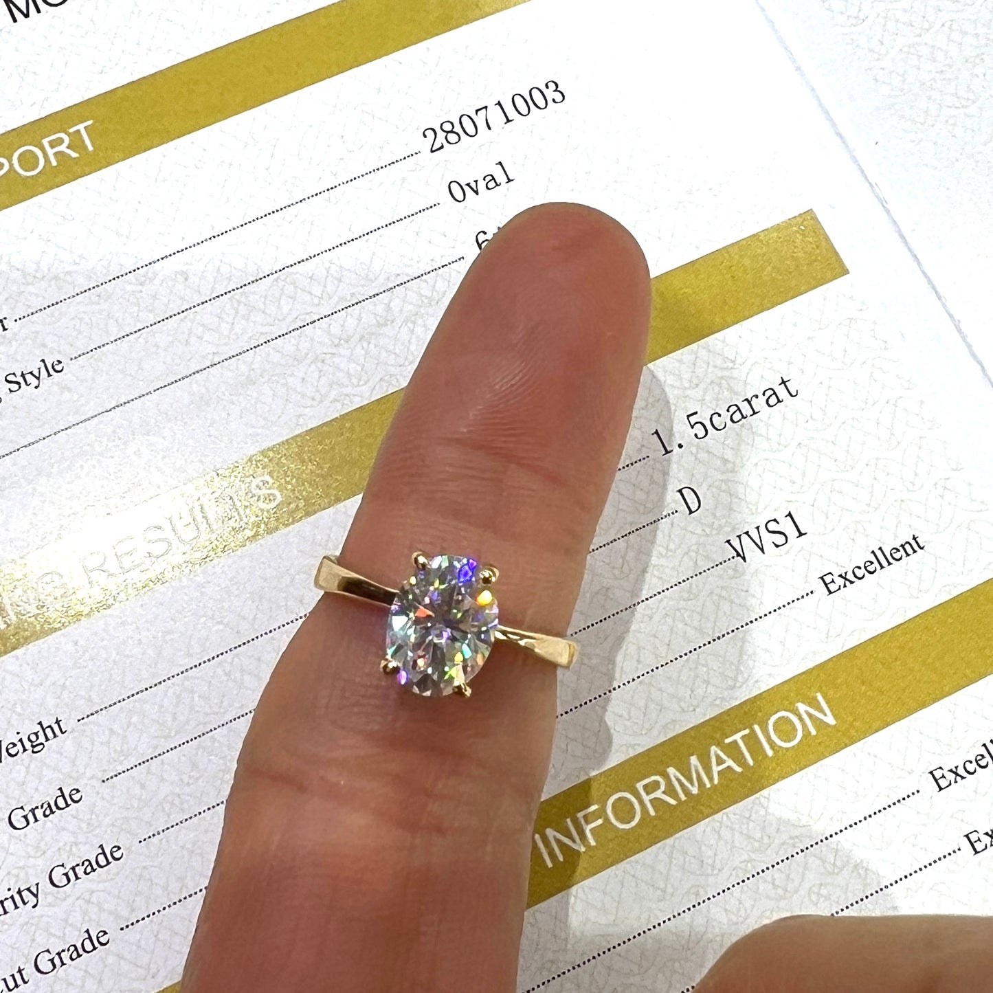 Solitario Aurora Moissanita 1.5qts 8x6mm