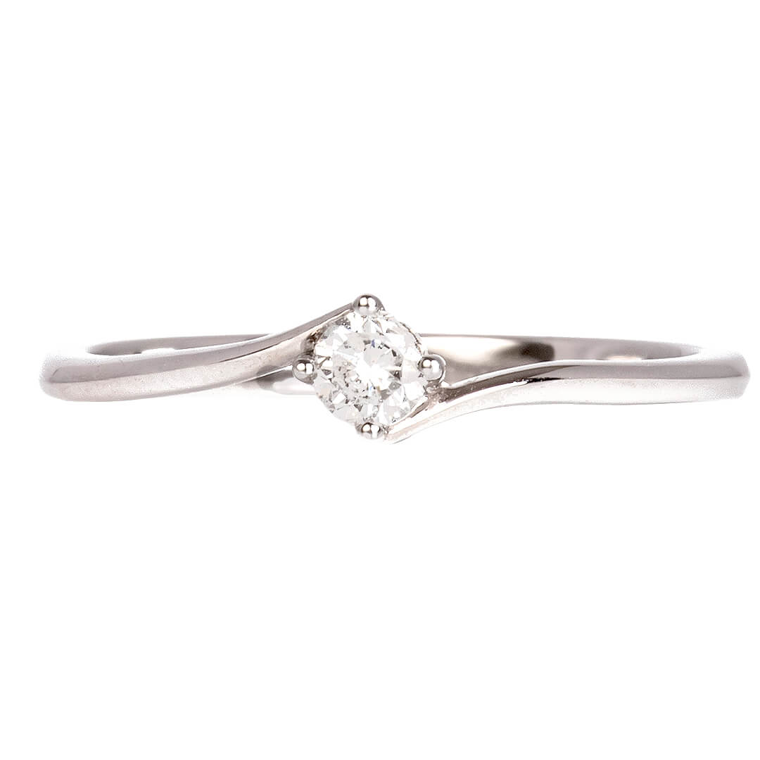 Solitario con Brazos Encontrados y Diamante Natural 0.15qts