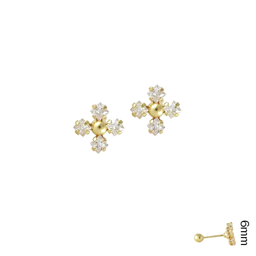 Molino Circonias Aretes de Niña 10k