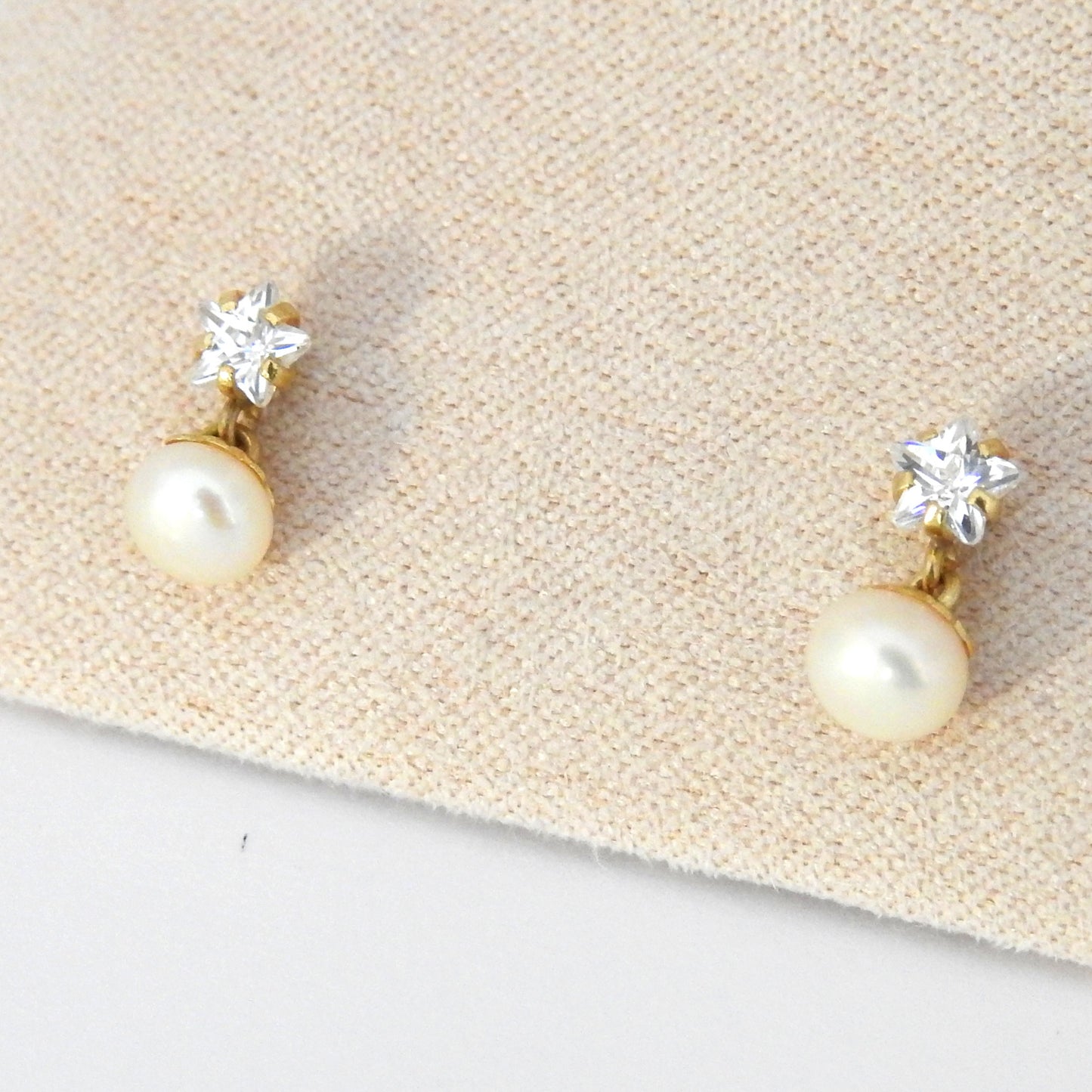 Estrella cz perla colgante