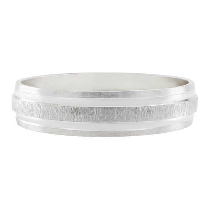 Anillo de Boda 4mm Mate y Bisel con Carrucha