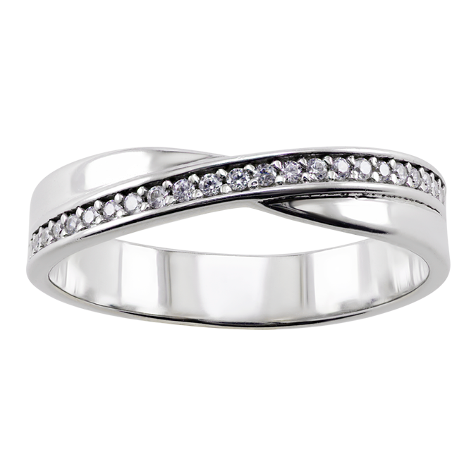 Anillo de Boda 4mm Cruzada CZ