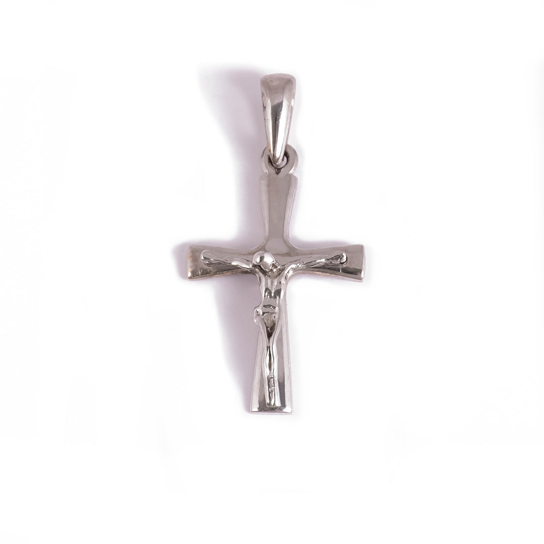 Cruz con Cristo Oro Blanco