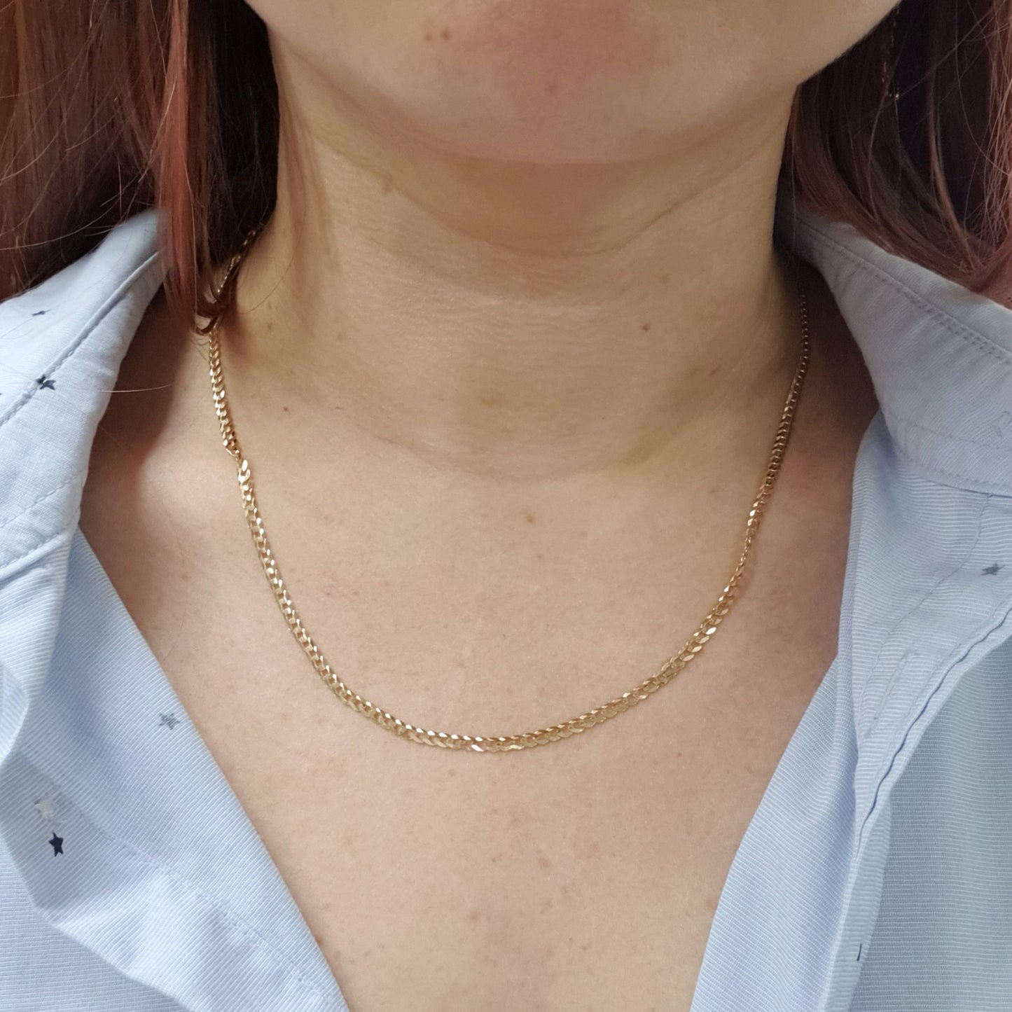 Cadena Cubana 45cm 14k