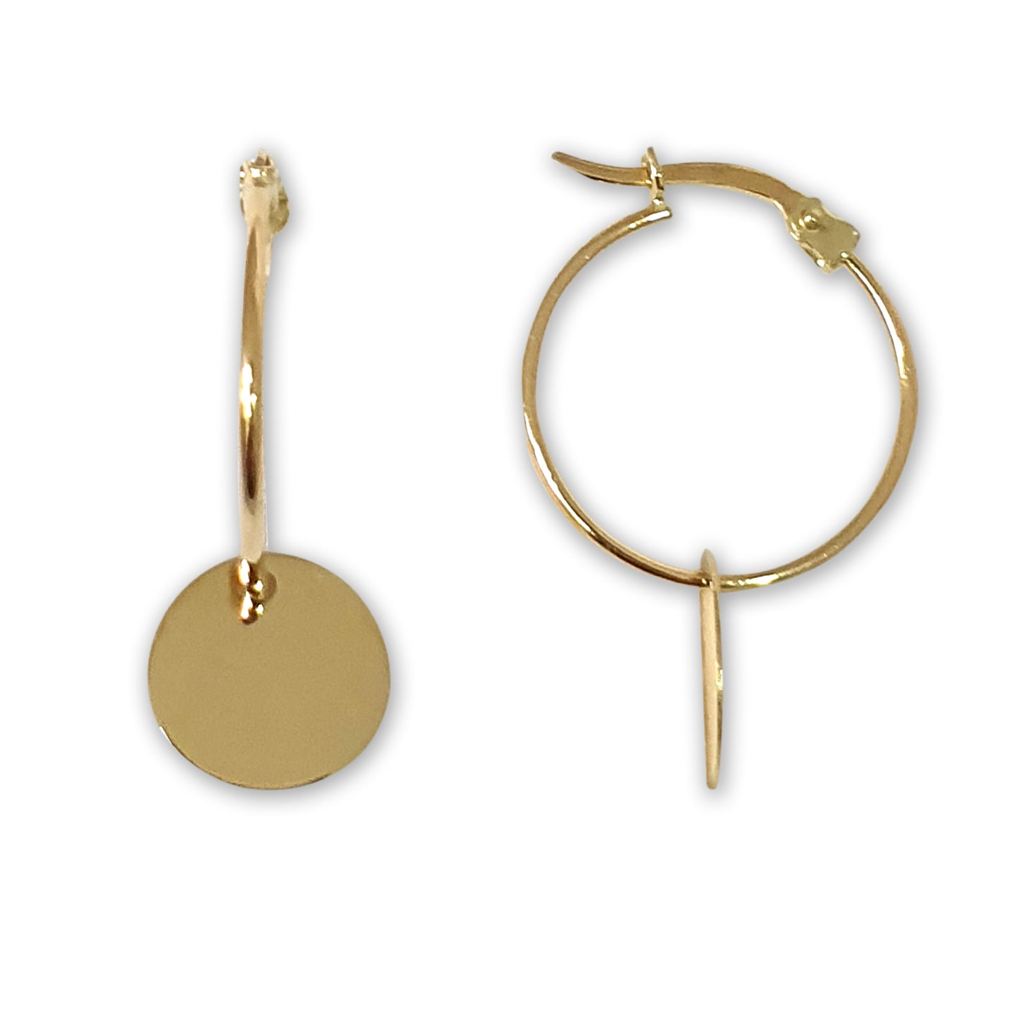 Arracada con aro colgante