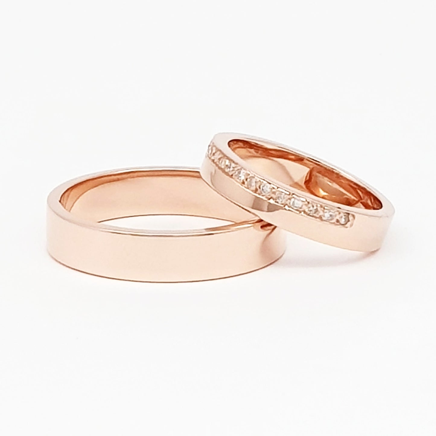 Argollas rose gold & diamonds