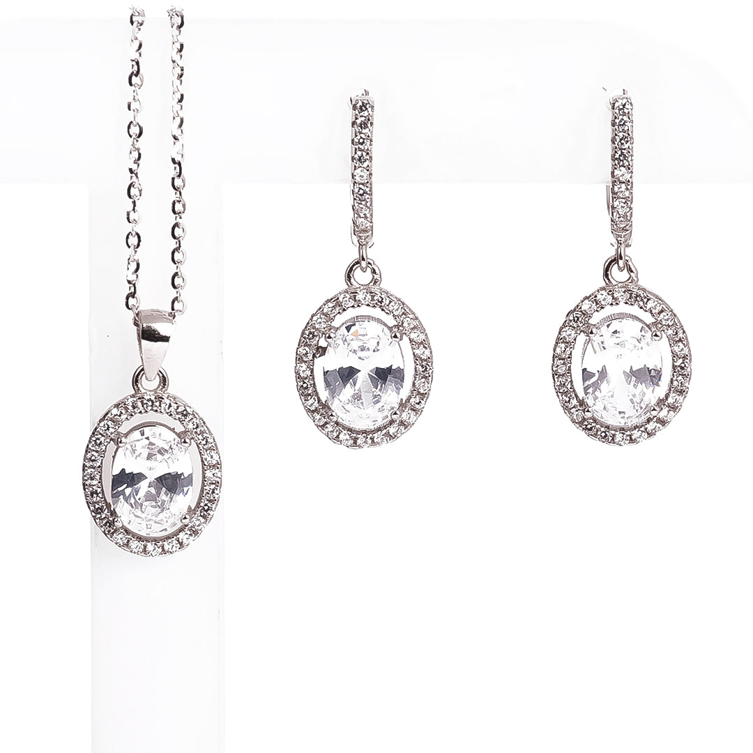 Juego Circonia Oval con "Halo"