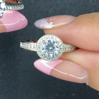 Anillo de Compromiso Plata con Circonias