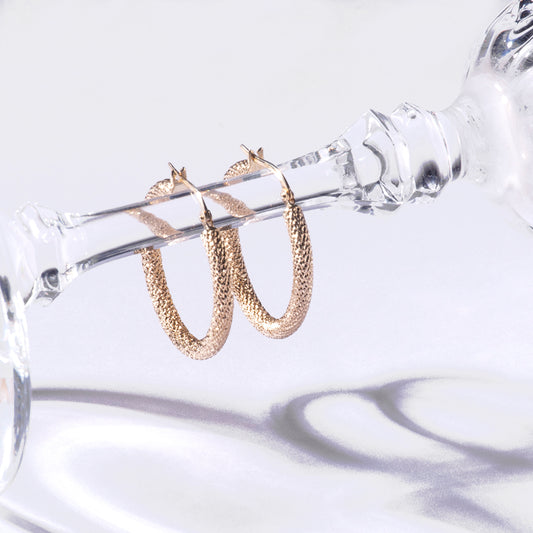 Arracada de Tubo Facetada Textura