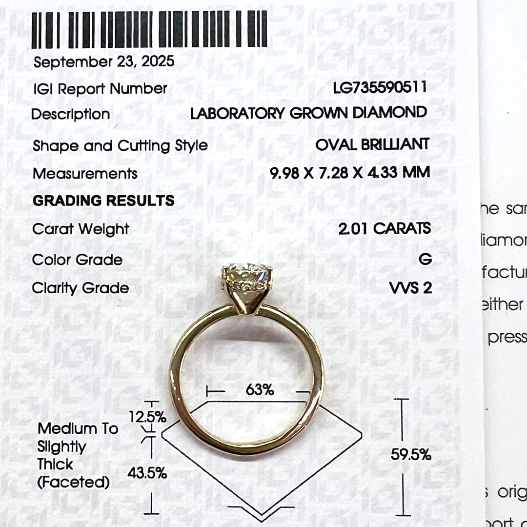 Anillo Hailey Diamante Labgrown 2.01qts