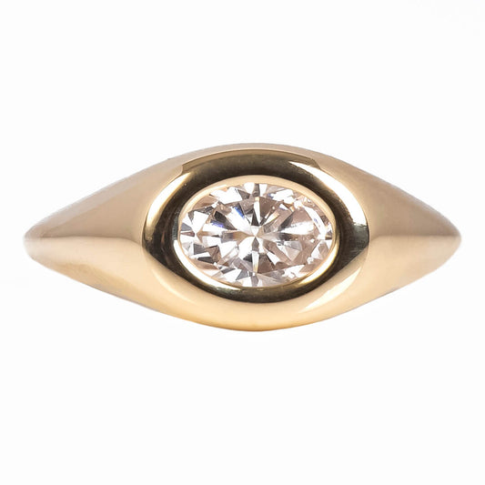 Anillo Moissanita Corte Oval 1qt (Pinky Ring)