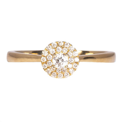 Anillo Roseta de Diamantes Naturales 0.20qts