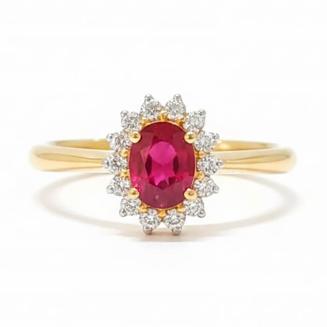 Anillo Diana con Rubí 0.77qts y Diamantes Naturales 0.22qts