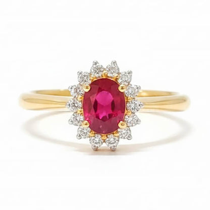 Anillo Diana con Rubí 0.77qts y Diamantes Naturales 0.22qts