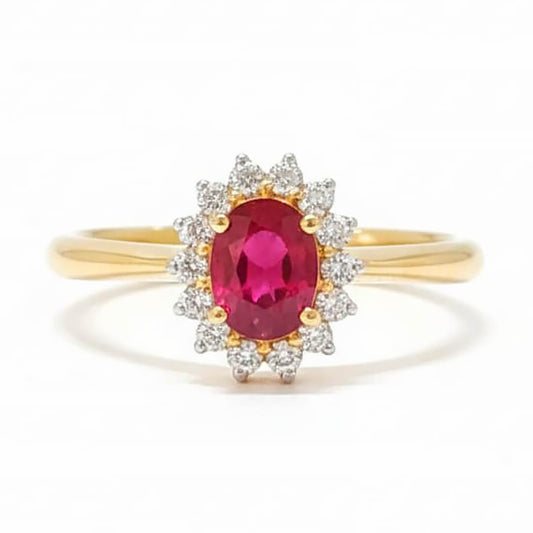 Anillo Diana con Rubí 0.77qts y Diamantes Naturales 0.22qts