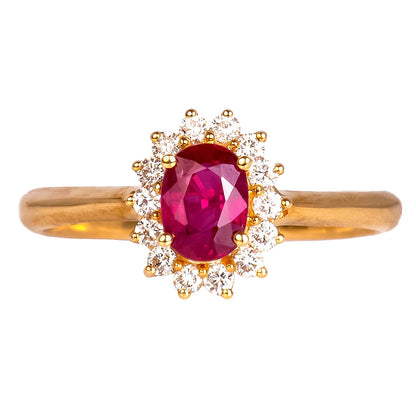 Anillo Diana con Rubí 0.77qts y Diamantes Naturales 0.22qts