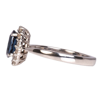 Anillo Diana con Zafiro Natural Azul 1.67qts 8x6mm