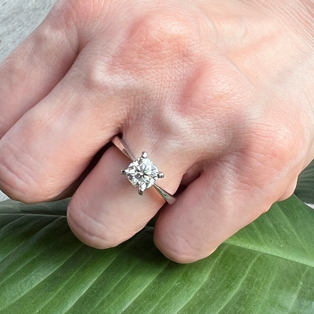 Anillo Moissanita Corte Cushion 1.00qt 6mm