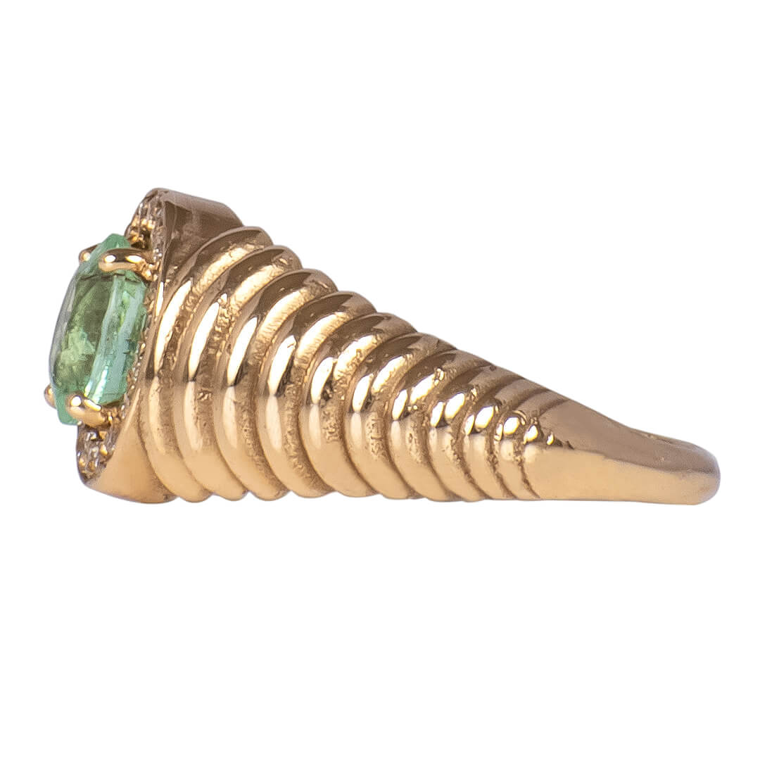 Anillo Pinky con Turmalina Paraiba 0.68qts y Diamantes Naturales 0.18qts