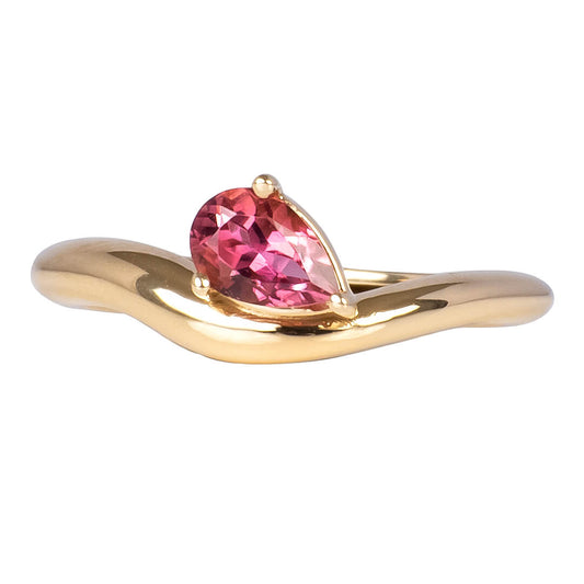 Anillo Pinky con Turmalina Rosa 0.48qts