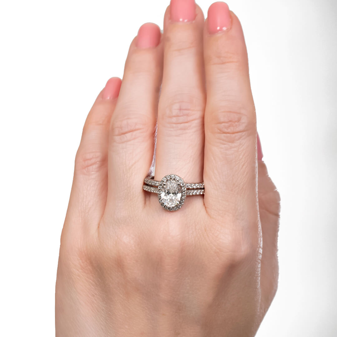 Anillo de Compromiso Labgrown Corte Oval 1.39qts