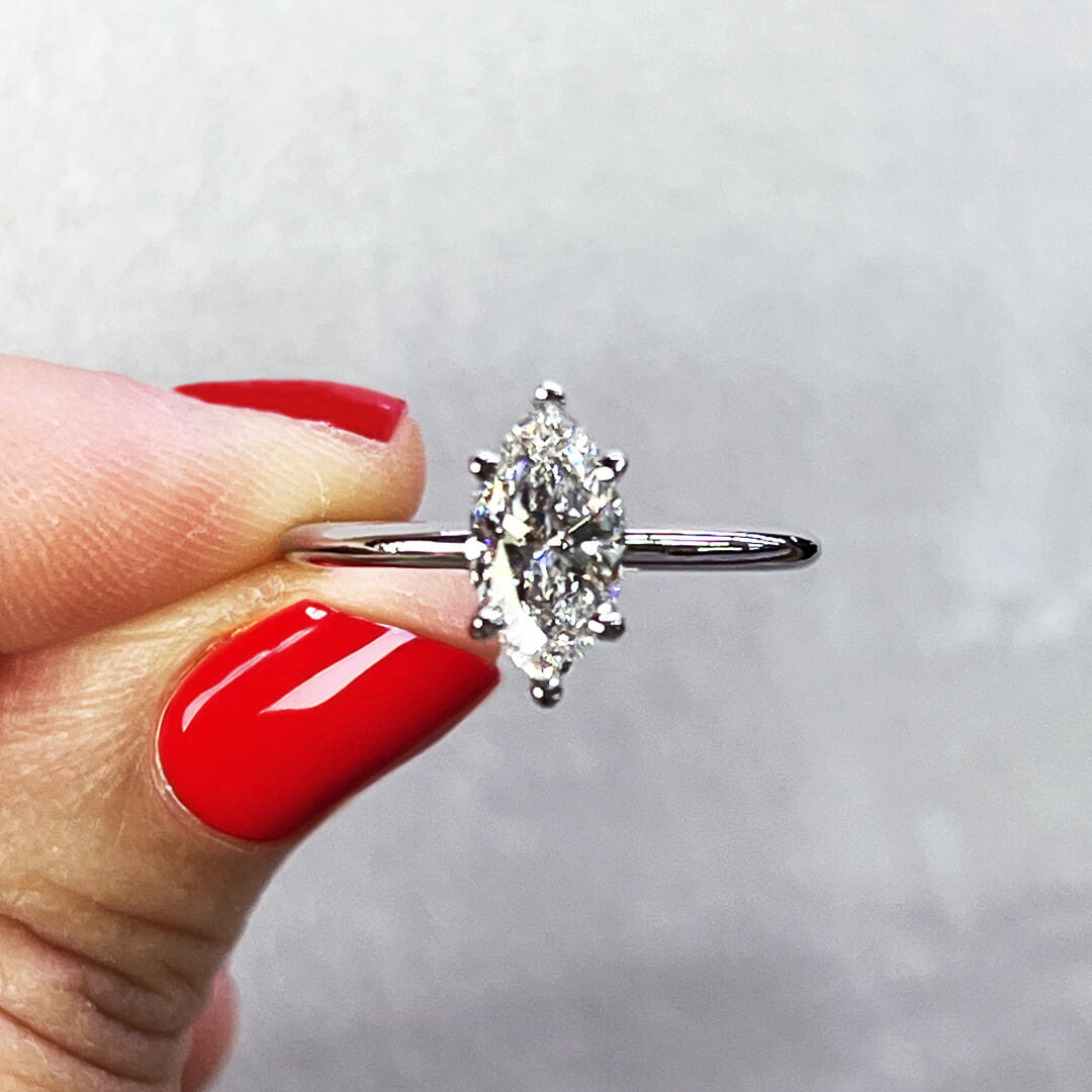 Anillo de Compromiso con Diamante Labgrown Corte Marquise 1.19qts