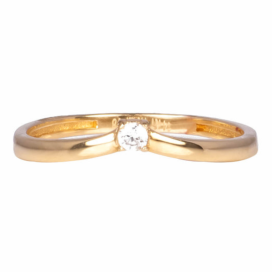 Anillo con Diseño y Circonia 14k