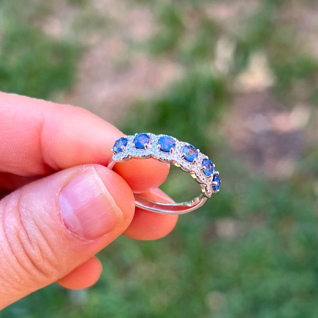 Churumbela con Zafiros y Diamantes Naturales