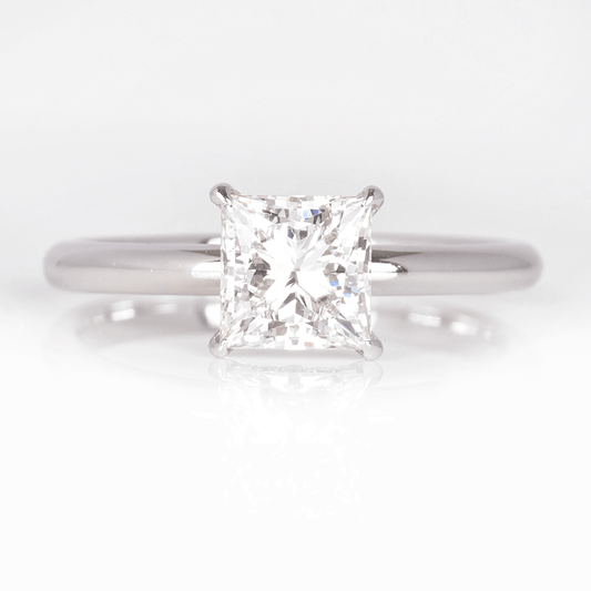 Anillo de Compromiso Diamante Labgrown Corte Princess 1.31qts
